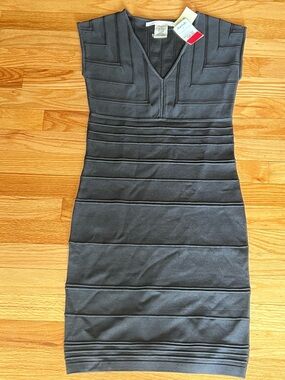 NWT Max Studio Black Bandage Dress V-Neck Bodycon Stretchy Little Black Dress